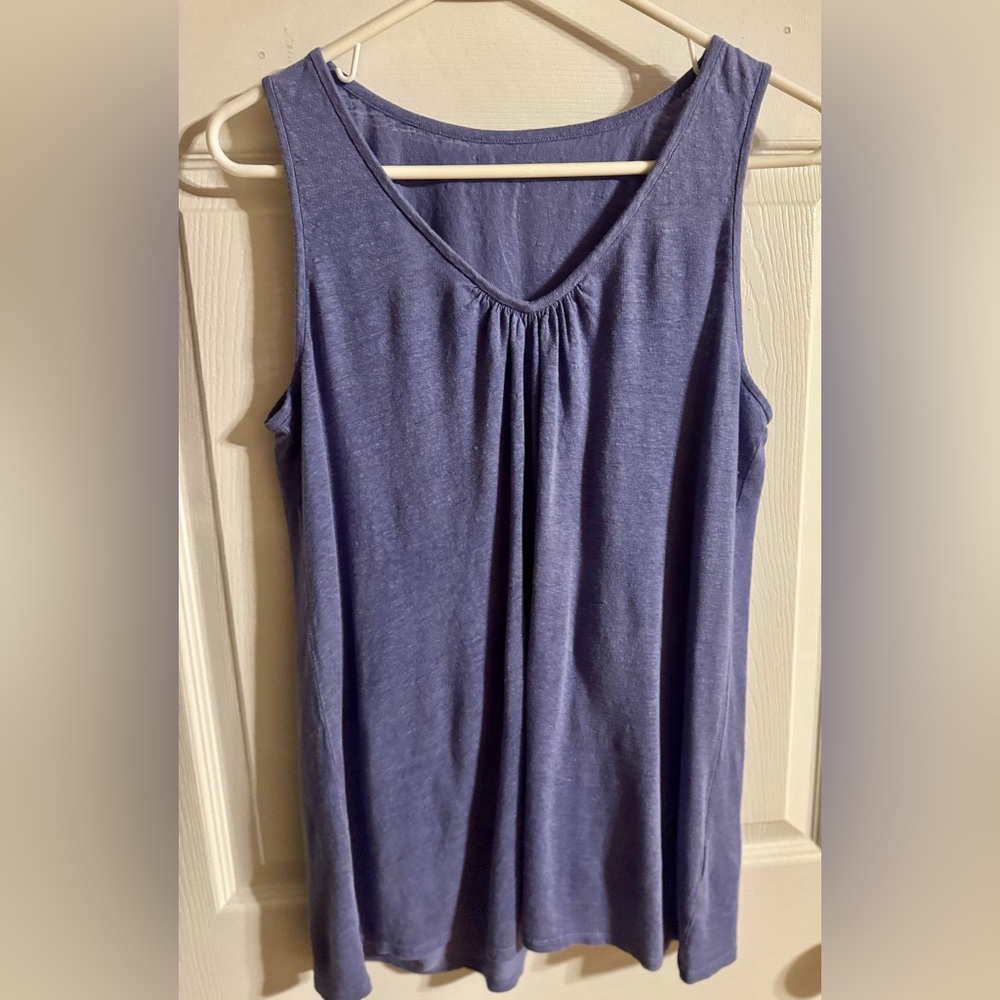 Eileen Fisher Purple Ruched Tank Top